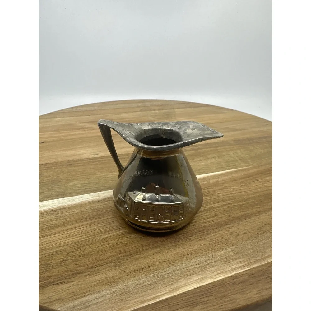 Vintage Washington DC Souvenir‎ Pitcher White House US Capitol Pewter Tone